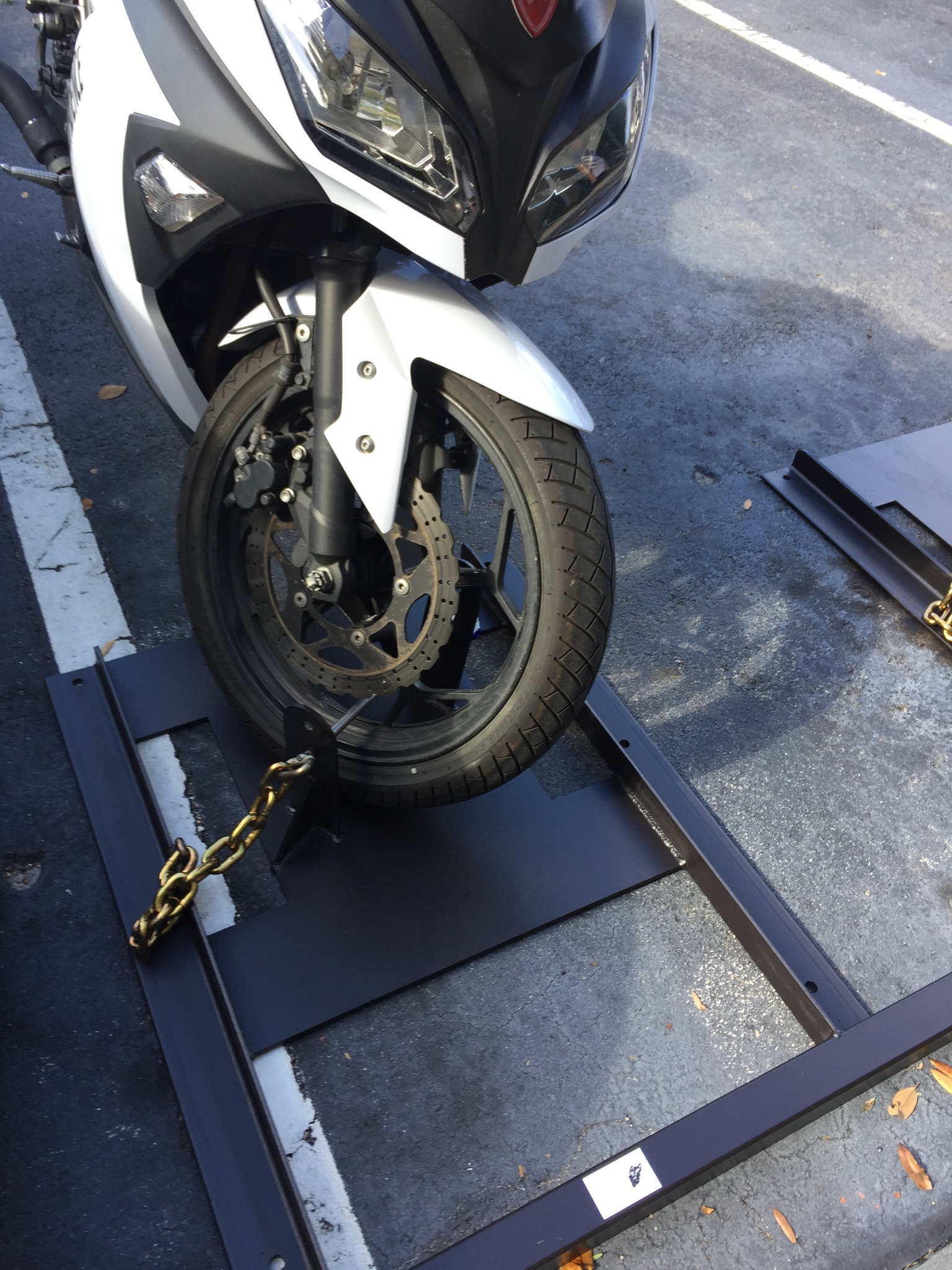 Front motorcycle rack view